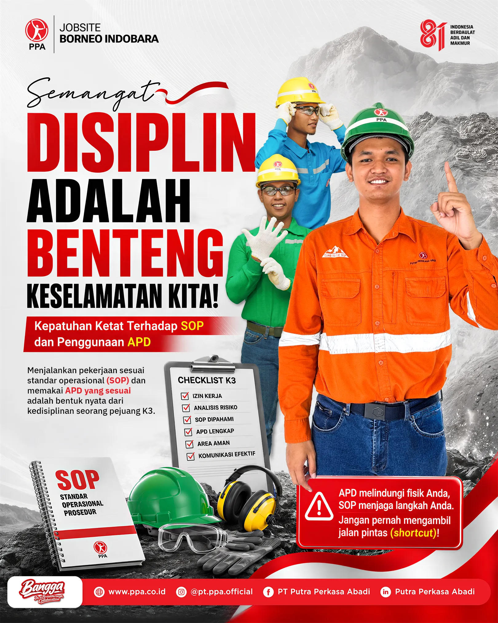 Disiplin dan Patuh Terhadap SOP Serta APD: Benteng Pertahanan Utama di Area Mining